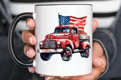 Patriotic Truck Sublimation PNG Clipart Product Image 2