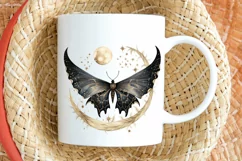 Fairy Night Moth and Moon PNG Clipart Product Image 2