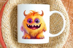 Cute Monster Watercolor Sublimation PNG Clipart Product Image 2
