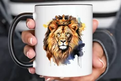 Watercolor King Lion Sublimation PNG Clipart Product Image 2