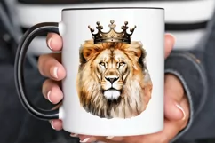 Watercolor King Lion Sublimation PNG Clipart Product Image 2