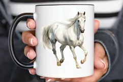 Beautiful White Horse Watercolo PNG Clipart Product Image 2