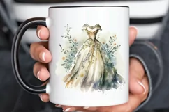 Watercolor Wedding Dress PNG Clipart Product Image 3