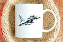 Fighter Aircraft Watercolor PNG Clipart Product Image 2
