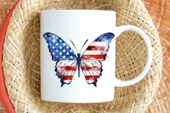 Patriotic American Flag Butterfly PNG Clipart Product Image 2