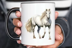 Beautiful White Horse Watercolo PNG Clipart Product Image 2