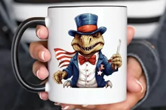 Funny 4th of July T-rex Sublimation PNG Clipart Product Image 2