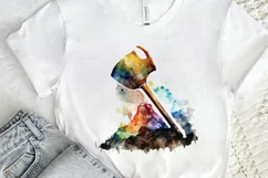 Watercolor Miner Pick Shovel PNG Clipart Product Image 2