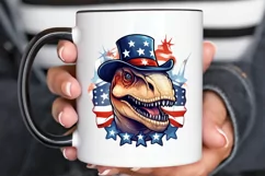 Funny 4th of July T-rex Sublimation PNG Clipart Product Image 2
