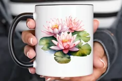 Lotus Flowers Watercolor Sublimation PNG Clipart Product Image 3
