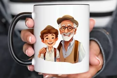 Happy Grandpa and Grandson PNG Clipart Product Image 2