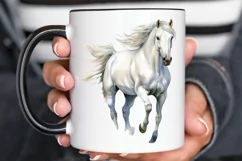 Beautiful White Horse Watercolo PNG Clipart Product Image 2