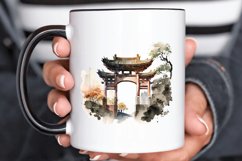 Watercolor Chinese Gate PNG Clipart Product Image 3