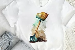 Watercolor Miner Pick Shovel PNG Clipart Product Image 2