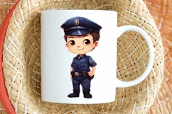 Cute Police Officer Boy PNG Clipart Product Image 2