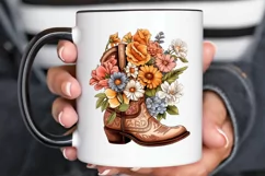 Western Floral Boots Sublimation PNG Clipart Product Image 2