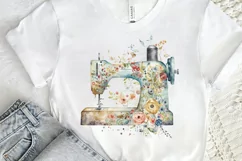 Watercolor Floral Sewing Machines PNG Clipart Product Image 2