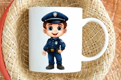Cute Police Officer Boy PNG Clipart Product Image 2