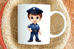 Cute Police Officer Boy PNG Clipart Product Image 2