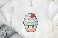 Cute Kawaii Cupcakes Valentine Stickers PNG Clipart Product Image 2