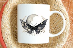 Fairy Night Moth and Moon PNG Clipart Product Image 2