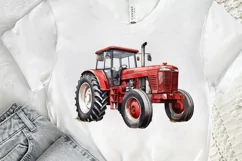 Farm Tractor Watercolor Sublimation PNG Clipart Product Image 2