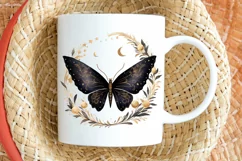 Fairy Night Moth and Moon PNG Clipart Product Image 2