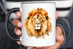 Watercolor Lion Wall Art PNG Clipart Product Image 2