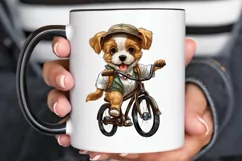 Puppy Riding Bike Sublimation PNG Clipart Product Image 2