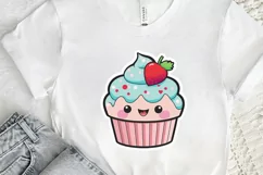 Cute Kawaii Cupcakes Valentine Stickers PNG Clipart Product Image 2