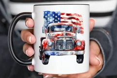 Patriotic Truck Sublimation PNG Clipart Product Image 2