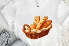 Bread Basket Watercolor Sublimation PNG Clipart Product Image 2
