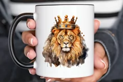 Watercolor King Lion Sublimation PNG Clipart Product Image 2