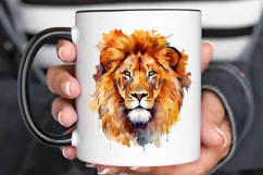 Watercolor Lion Wall Art PNG Clipart Product Image 2