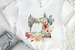 Watercolor Floral Sewing Machines PNG Clipart Product Image 2