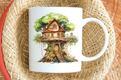 Fairy Tree House Watercolor PNG Clipart Product Image 2