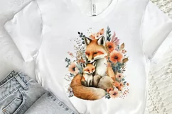 Watercolor Cute Mom And Baby Fox PNG Clipart Product Image 2