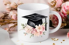 Floral Graduation Caps Sublimation PNG Clipart Product Image 2