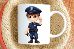 Cute Police Officer Boy PNG Clipart Product Image 2