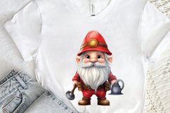 Funny Fireman Gnome Sublimation PNG Clipart Product Image 2