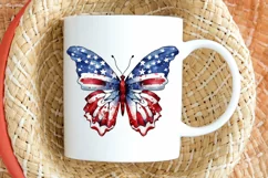 Patriotic American Flag Butterfly PNG Clipart Product Image 2