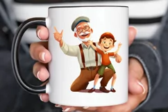 Happy Grandpa and Grandson PNG Clipart Product Image 2