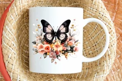 Floral Black Butterfly PNG Clipart Product Image 2