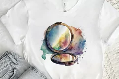 Watercolor Face Powder Mirror PNG Clipart Product Image 2