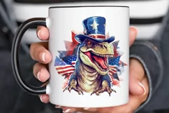 Funny 4th of July T-rex Sublimation PNG Clipart Product Image 2