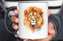 Watercolor Lion Wall Art PNG Clipart Product Image 2