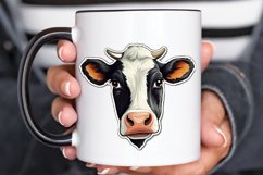 Funny Cow Face Sticker PNG Clipart Product Image 2