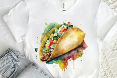 Watercolor Taco clipart png clipart Product Image 2