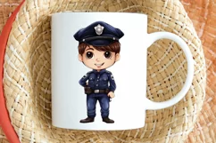 Cute Police Officer Boy PNG Clipart Product Image 2
