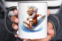 Funny Grandpa Surfing PNG Clipart Product Image 2